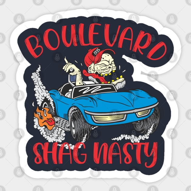 Shag Nasty Corvette Sticker by Boulevard Shag Nasty